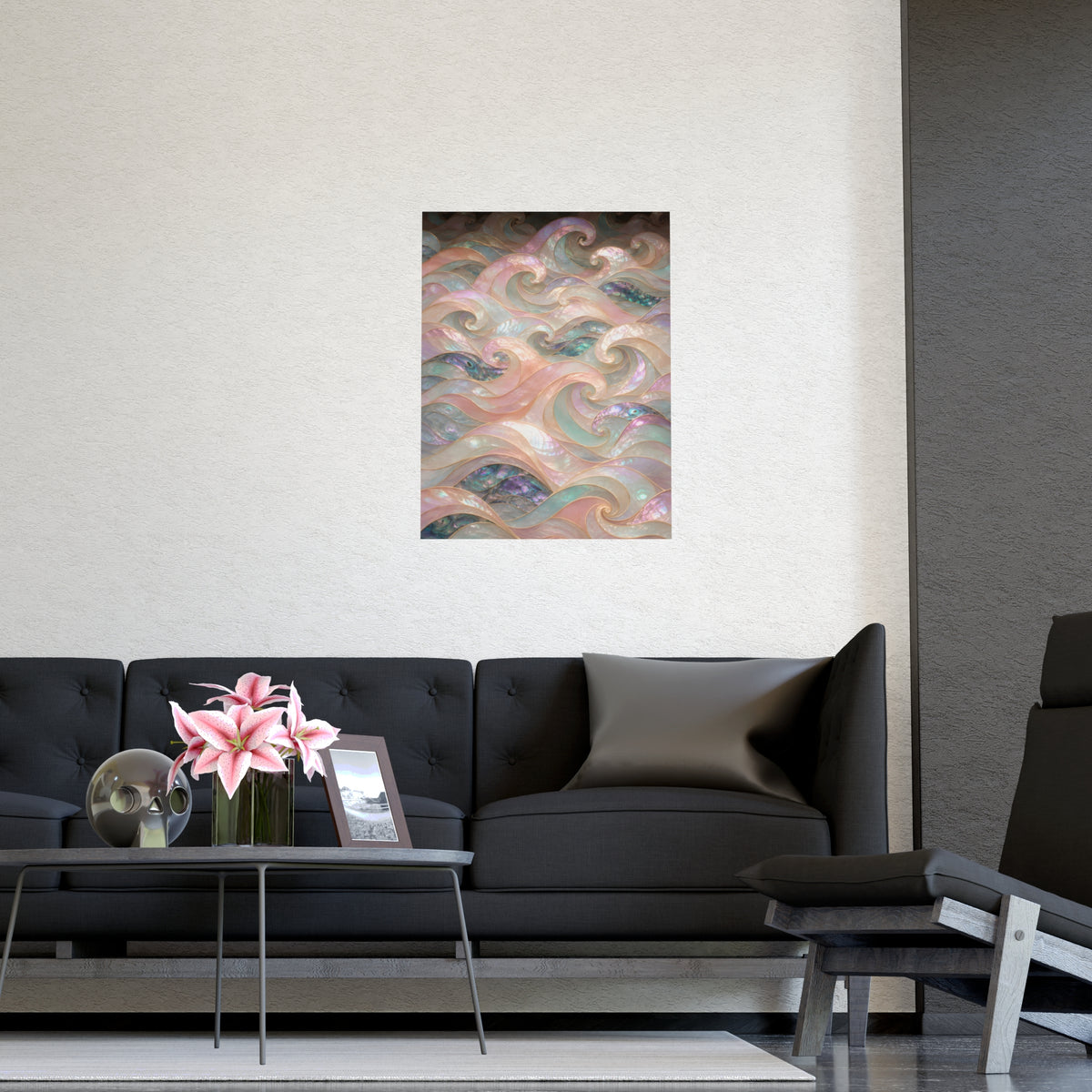 Wave Pattern — wave pattern, shown framed on a wall
