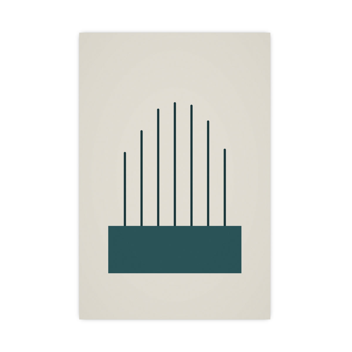 Deep Teal Lines Wall Art — lines in a deep teal palette, 16x24 in print