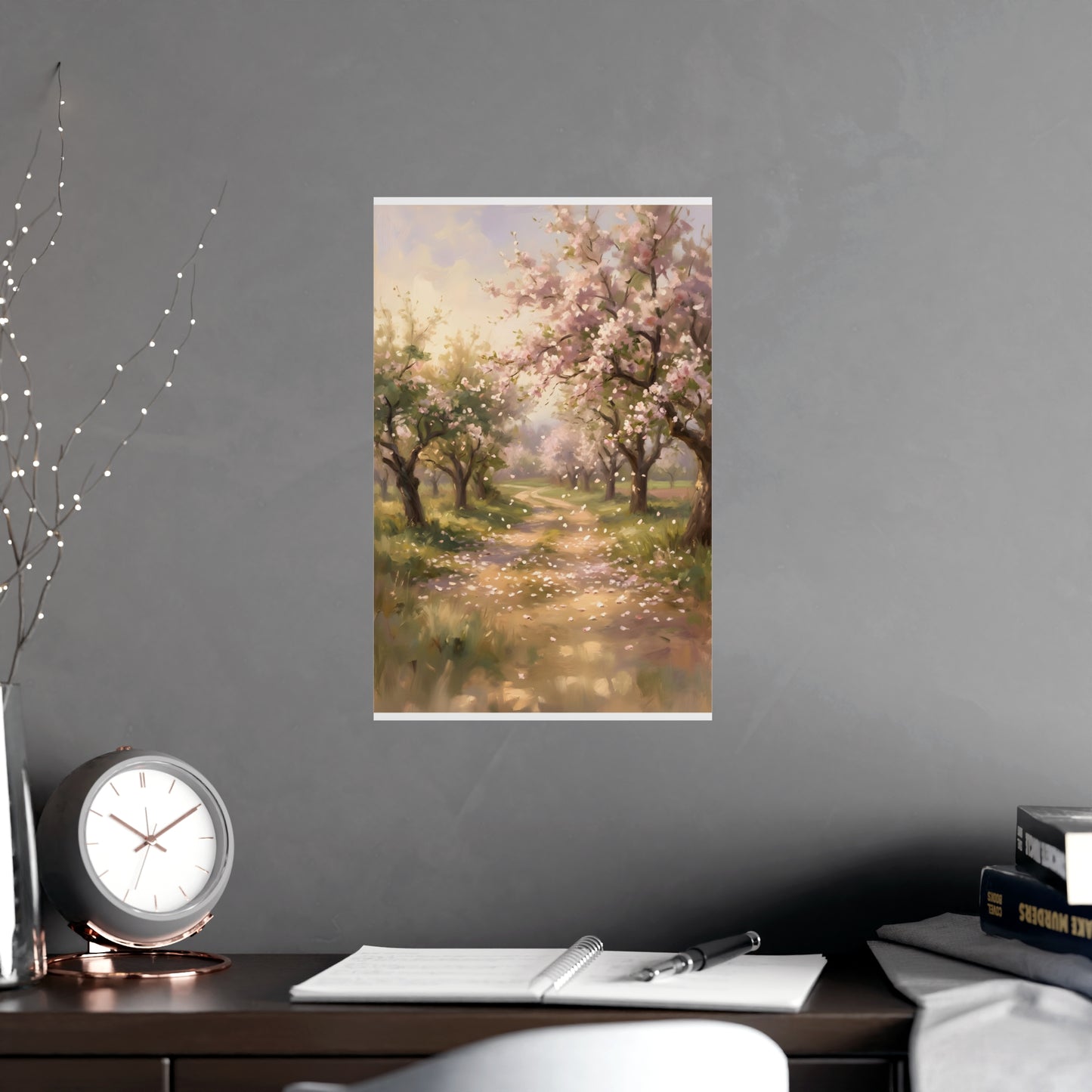Orchard Path in Spring | Romantic Oil Painting Print | Wall Art