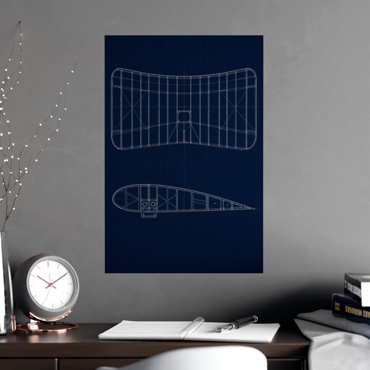 Aeroplane Wing — aeroplane wing, shown framed on a wall
