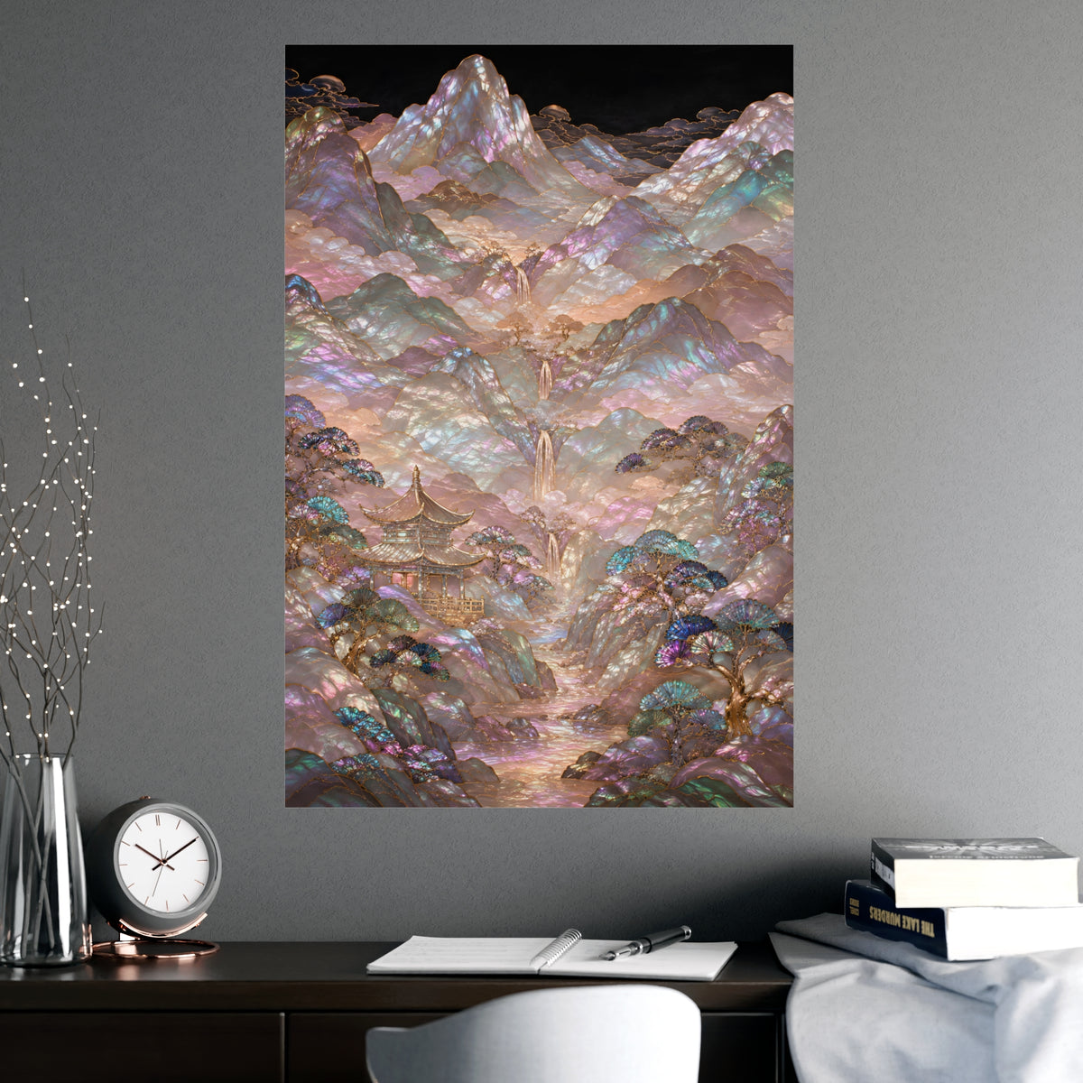 Valley in Bloom — valley in bloom, shown framed on a wall