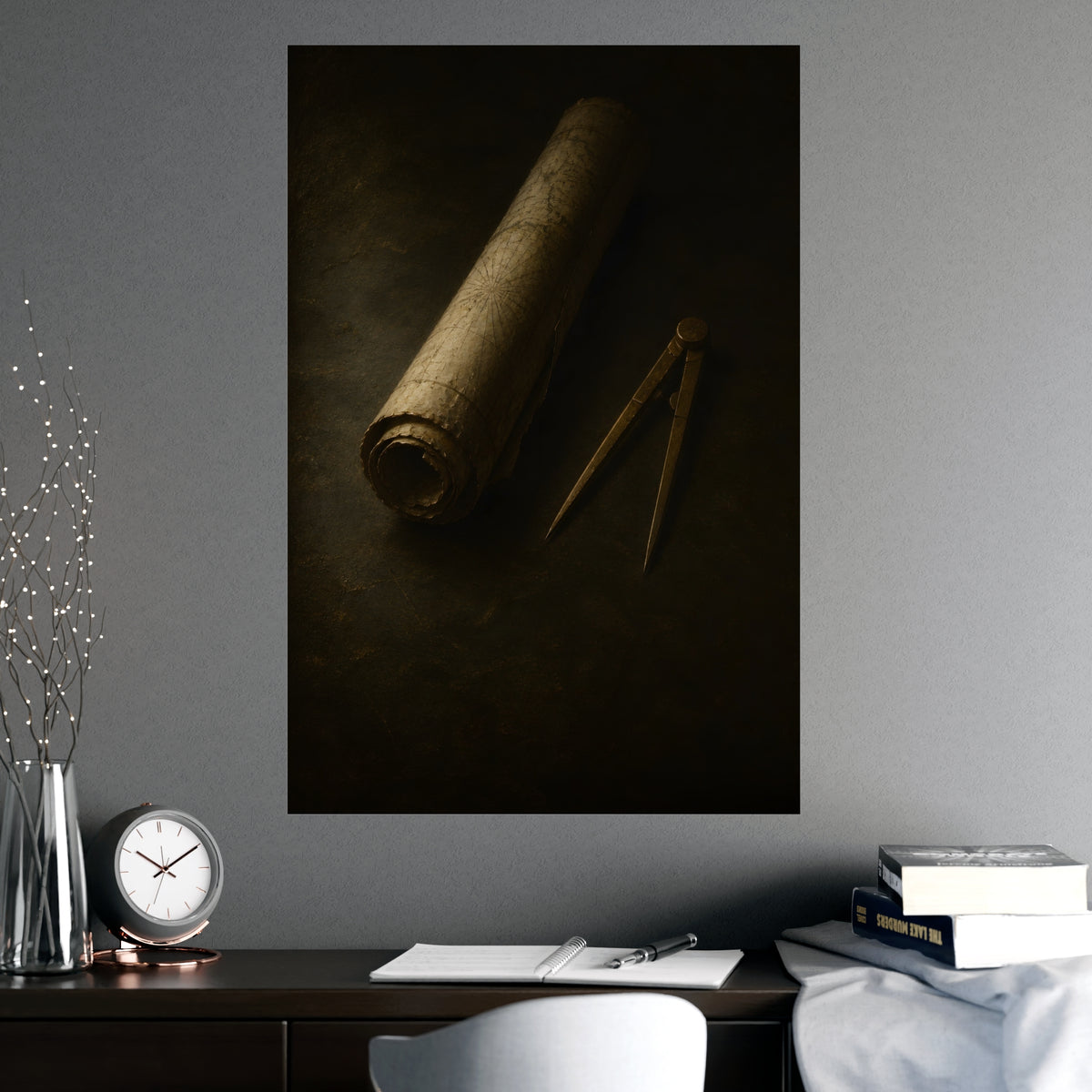 Chart and Dividers — chart and dividers, shown framed on a wall