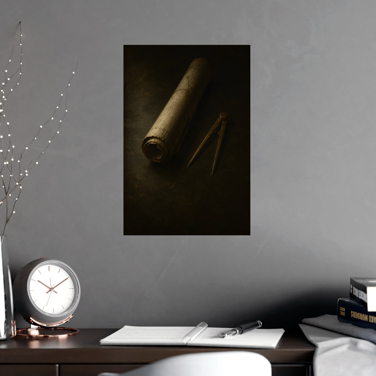 Chart and Dividers — chart and dividers, shown framed on a wall