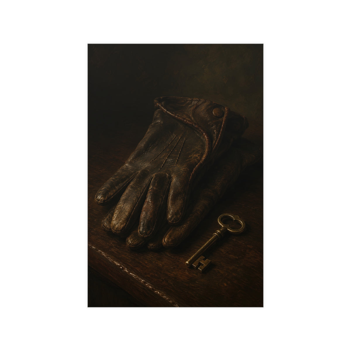 Gloves and a Brass Key — gloves and a brass key, 12x18 in print