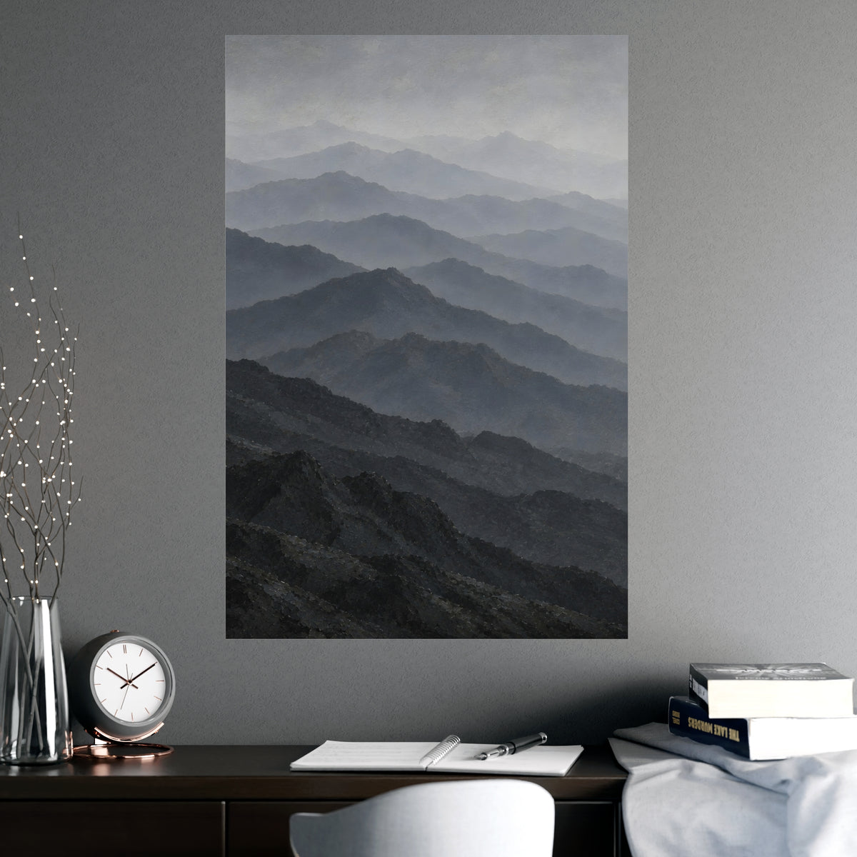 Ridge behind Ridge — ridge behind ridge, shown framed on a wall