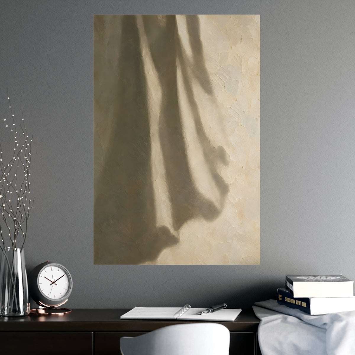 The Shadow of the Cloth — the shadow of the cloth, shown framed on a wall