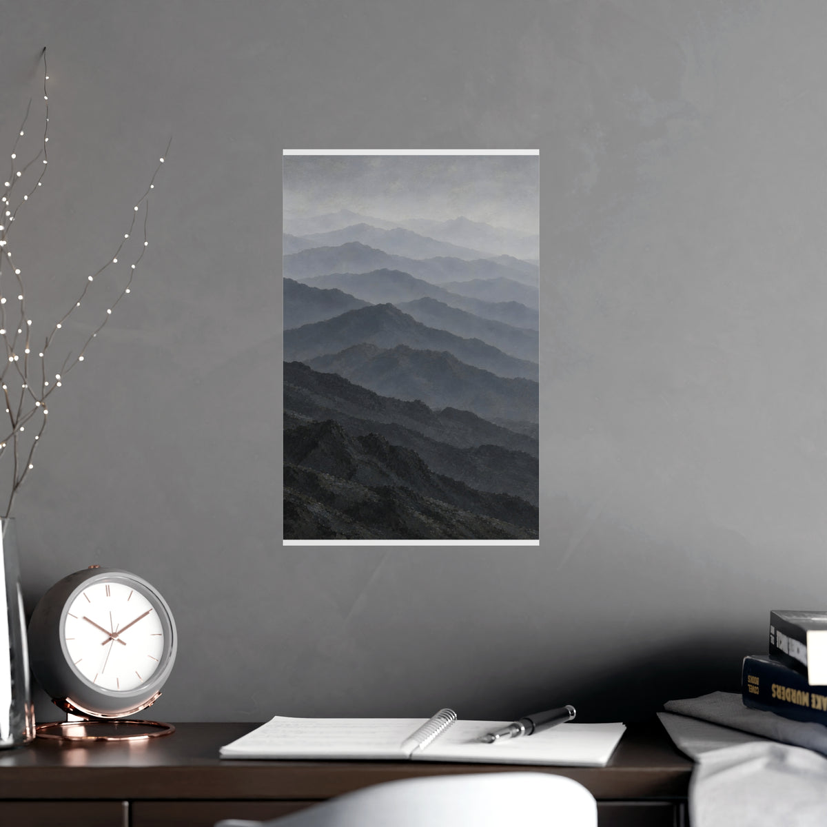 Ridge behind Ridge — ridge behind ridge, shown framed on a wall