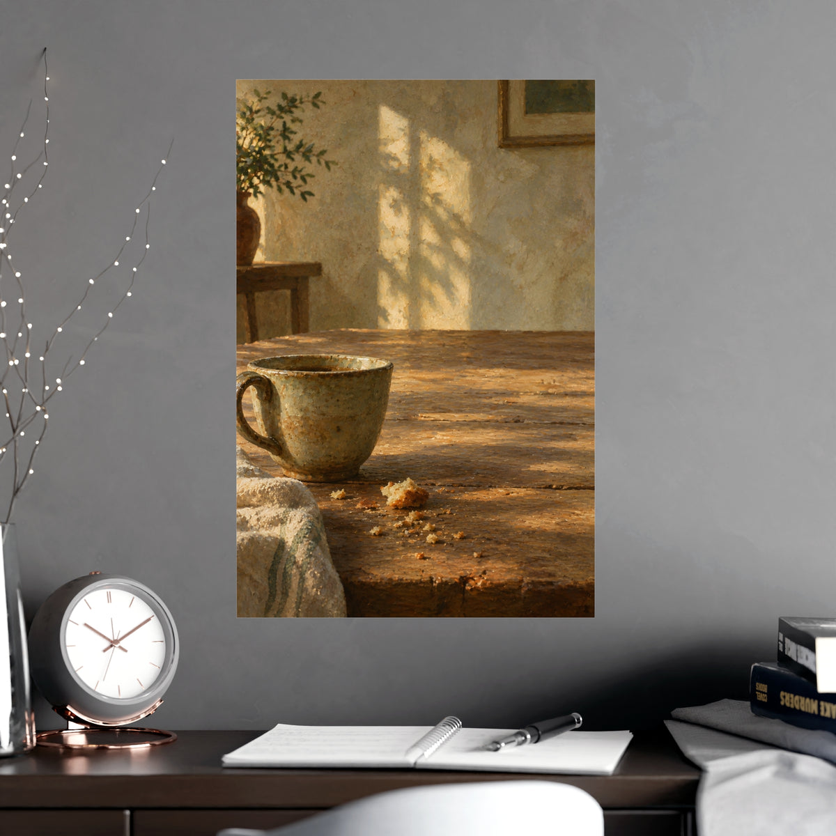 At Table Height — at table height, shown framed on a wall