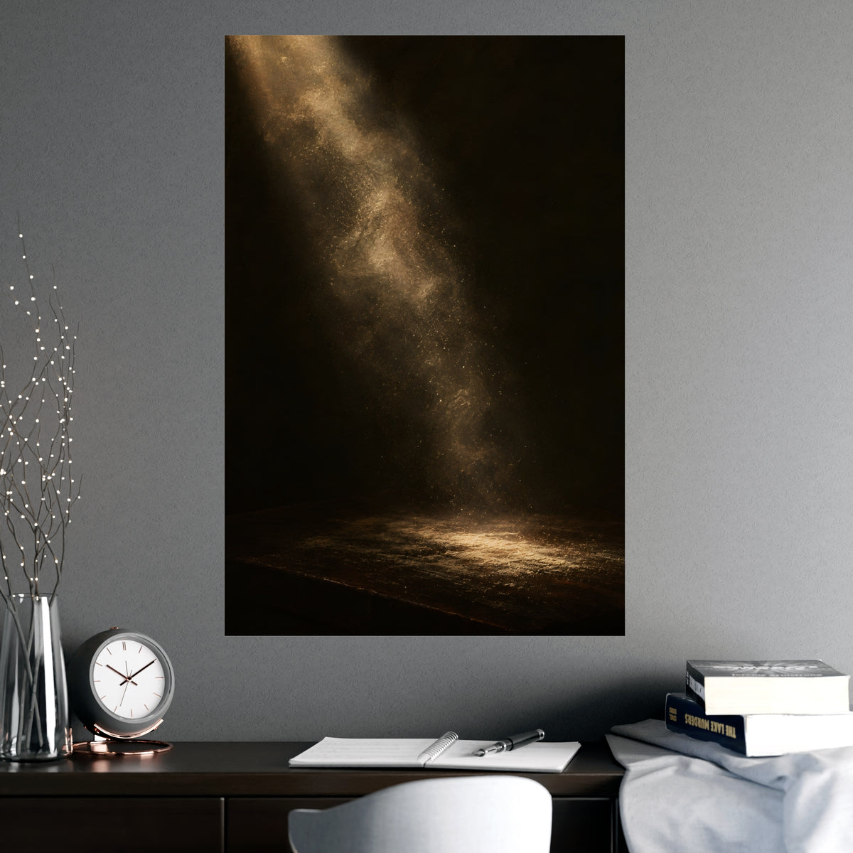 Flour in the Air — flour in the air, shown framed on a wall