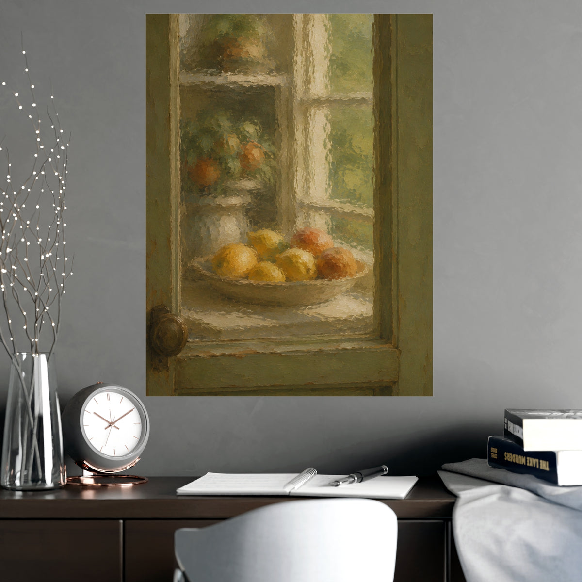 Through the Wavy Glass — through the wavy glass, shown framed on a wall