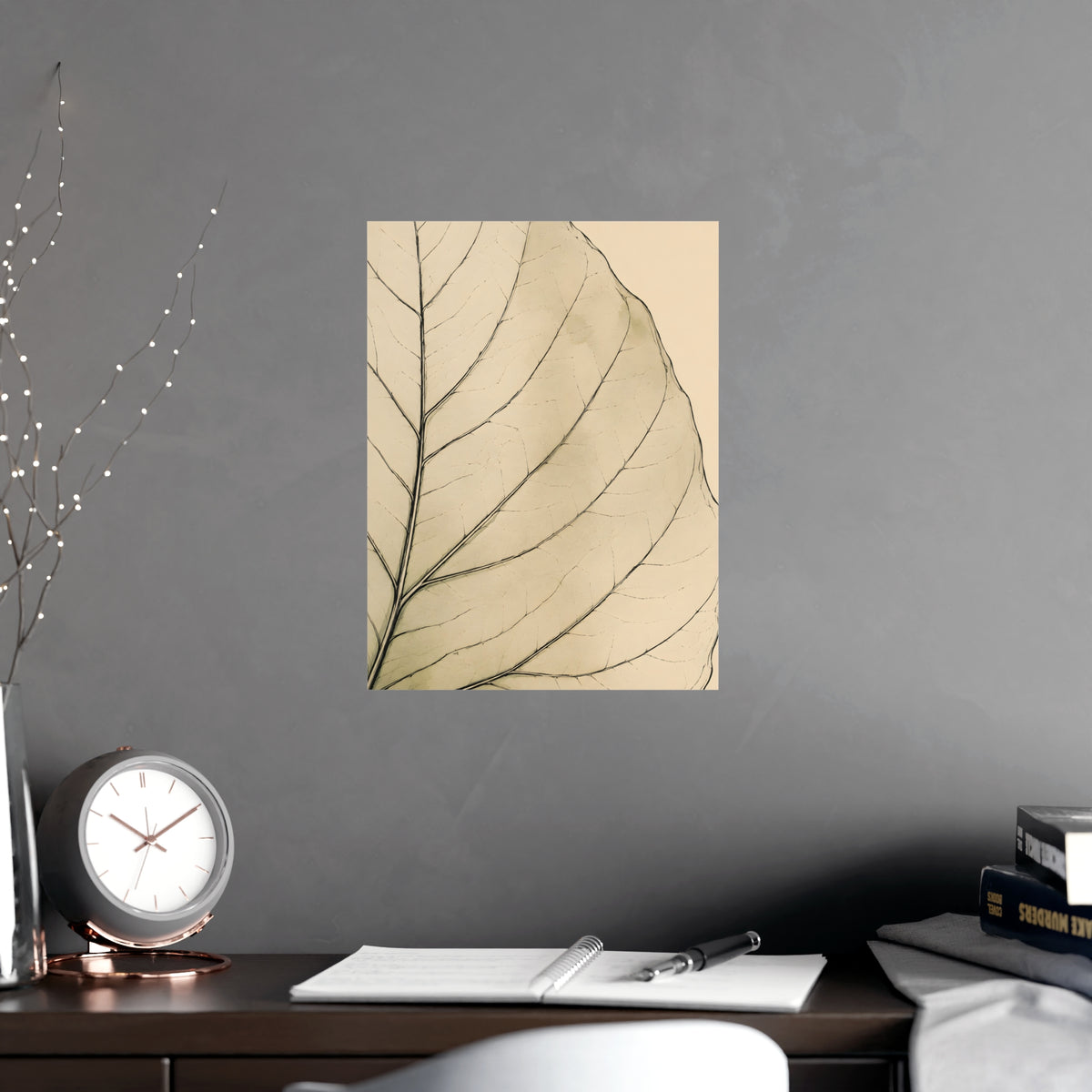 Leaf, Up Close — leaf, up close, shown framed on a wall