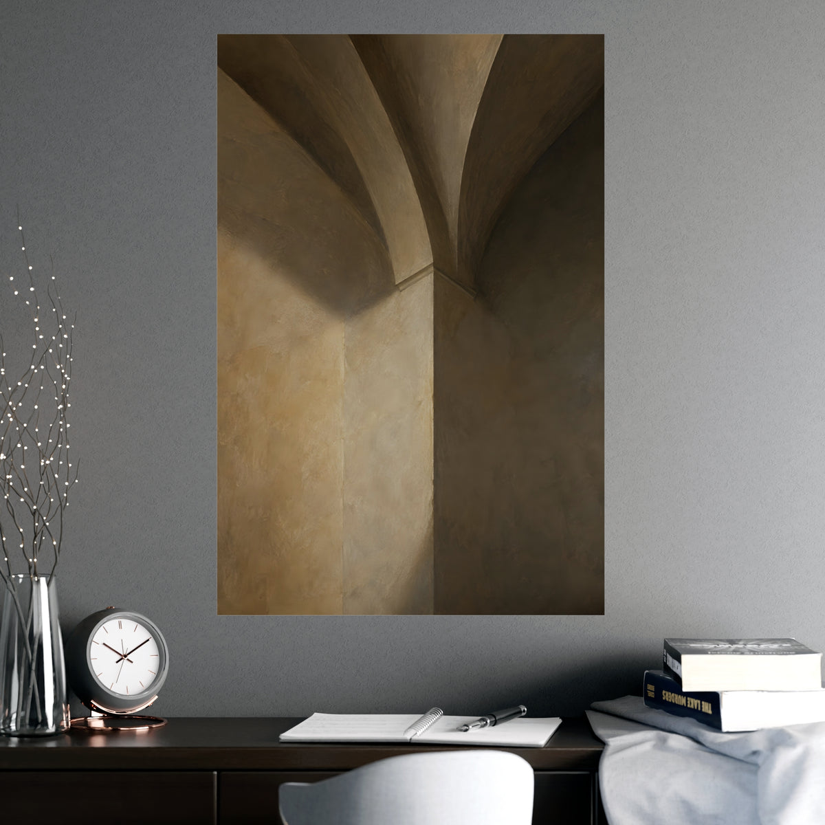 Vaulted Ceiling — vaulted ceiling, shown framed on a wall