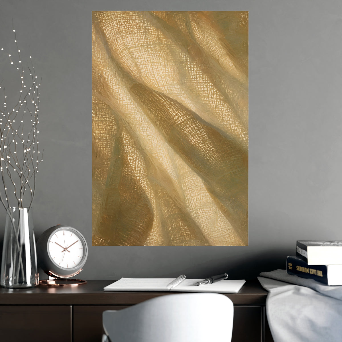 Gauze, Backlit — gauze, backlit, shown framed on a wall