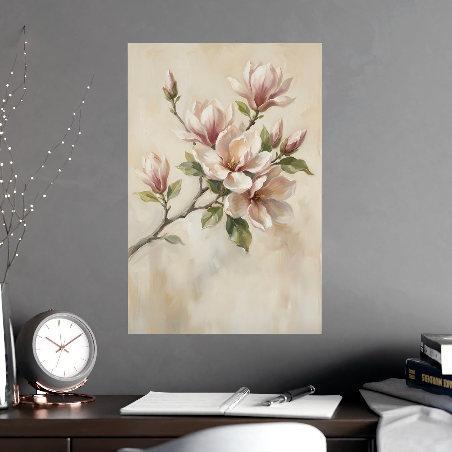 Branche de magnolia | Affiche Murale Romantique | Peinture