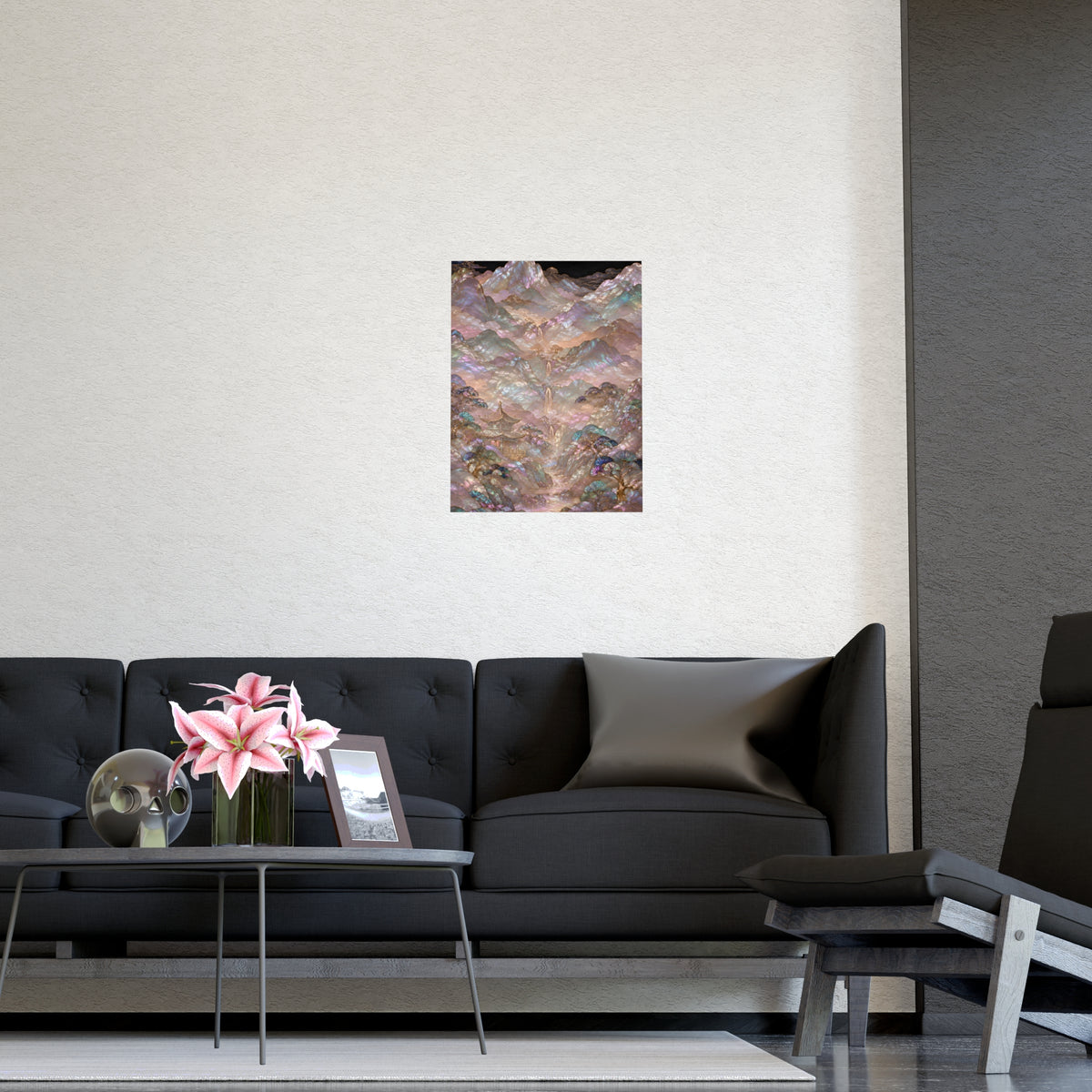 Valley in Bloom — valley in bloom, shown framed on a wall