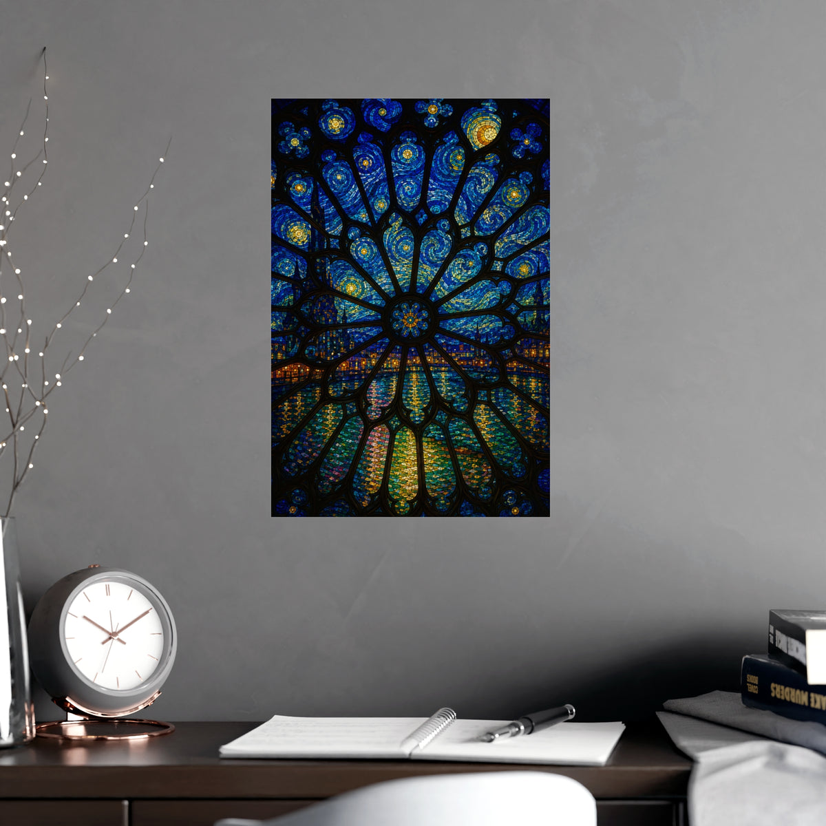 Rose Window — rose window, shown framed on a wall