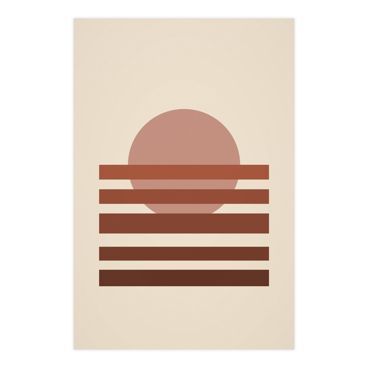 Muted 70s Sunset Landscape Wall Art | Living Room Print