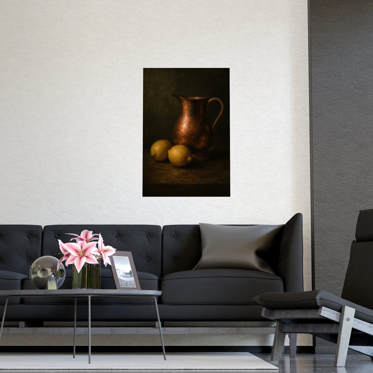 Copper and Lemons — copper and lemons, shown framed on a wall