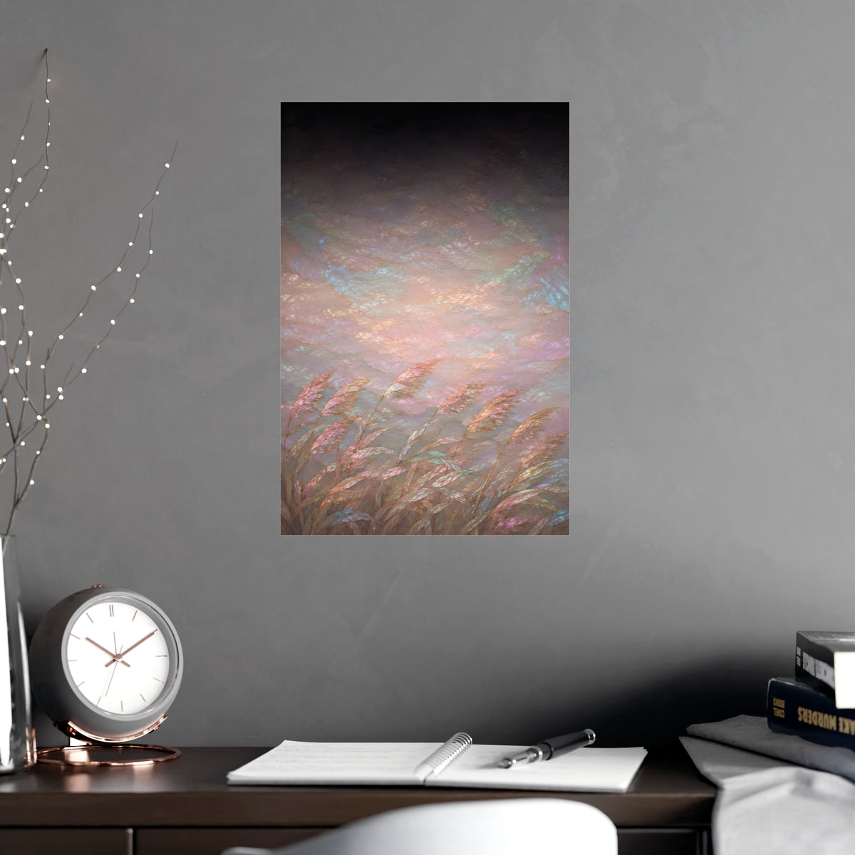 Reeds and Wind — reeds and wind, shown framed on a wall