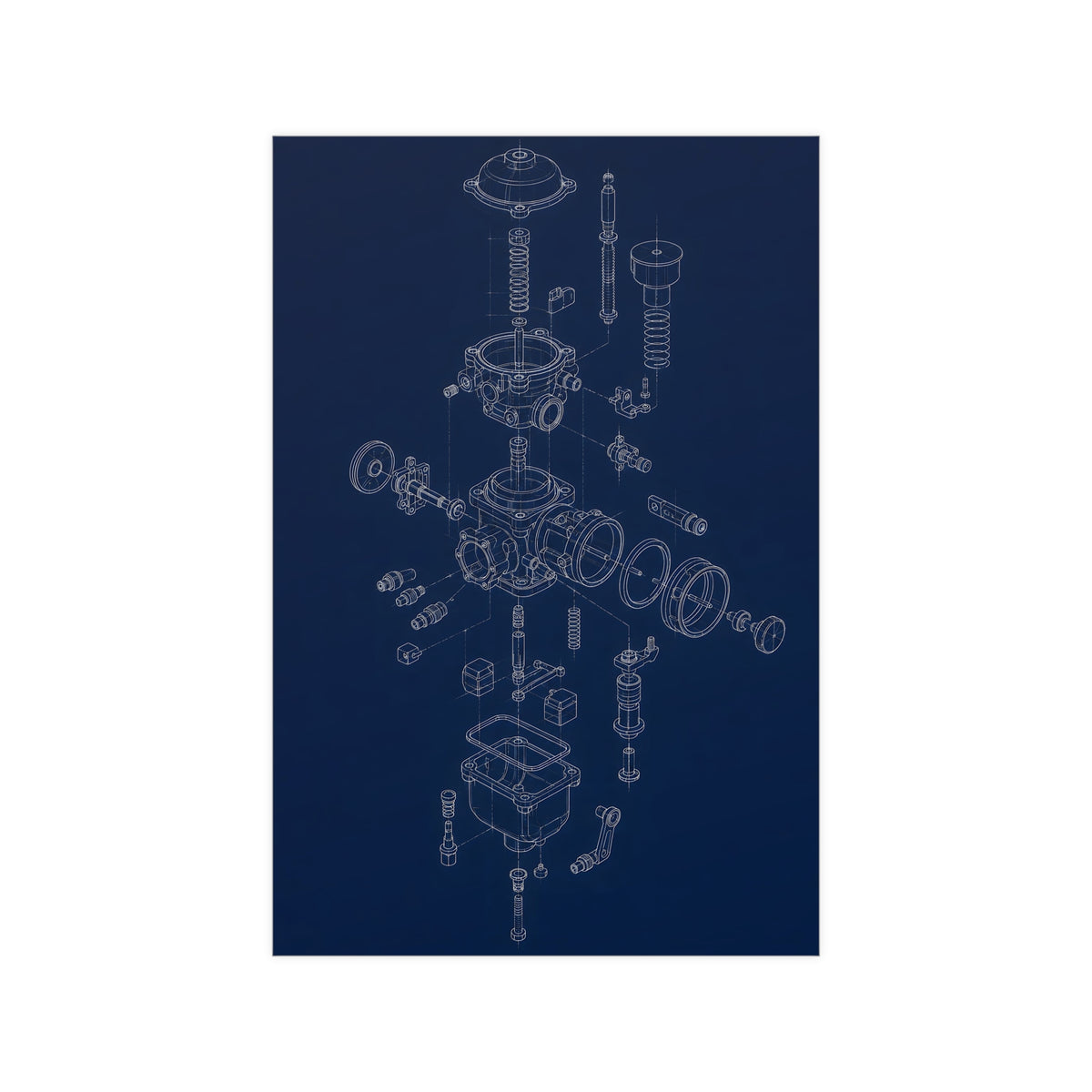 Carburettor, Exploded — carburettor, exploded, 12x18 in print