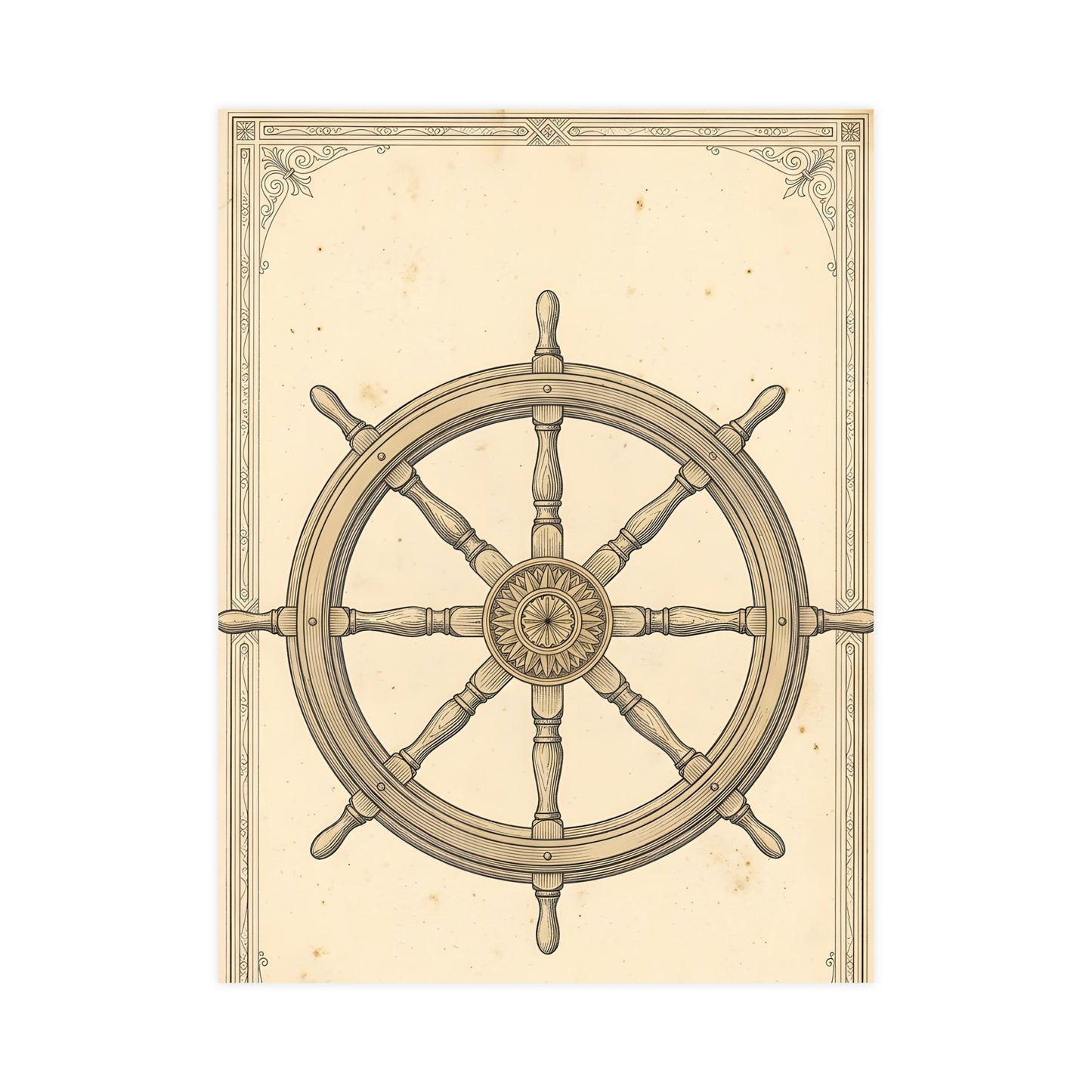 Ship's Wheel — ship's wheel, 12x18 in print
