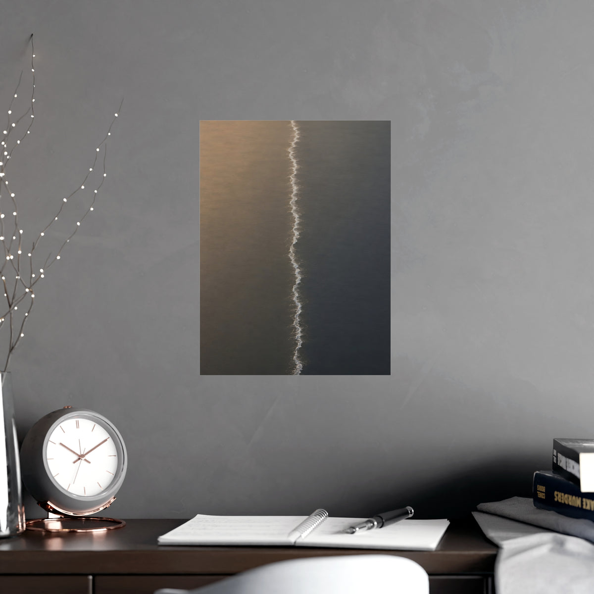 One Line, from Above — one line, from above, shown framed on a wall