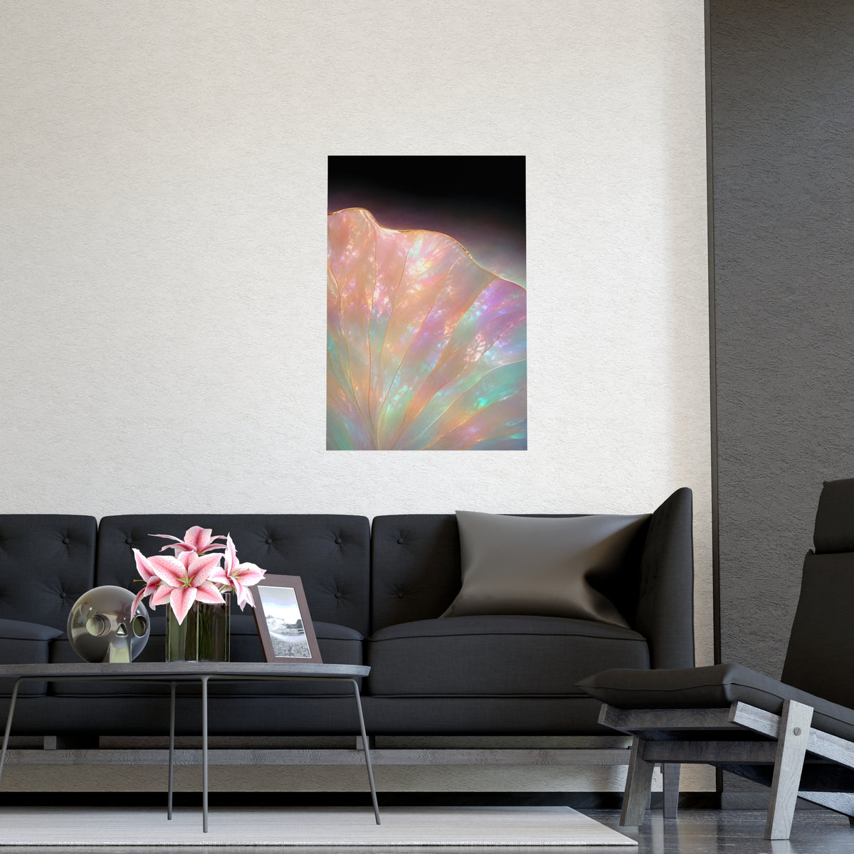 One Lotus Leaf — one lotus leaf, shown framed on a wall