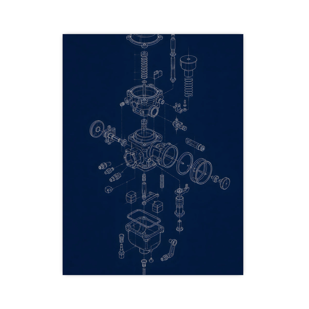 Carburettor, Exploded — carburettor, exploded, 12x16 in print