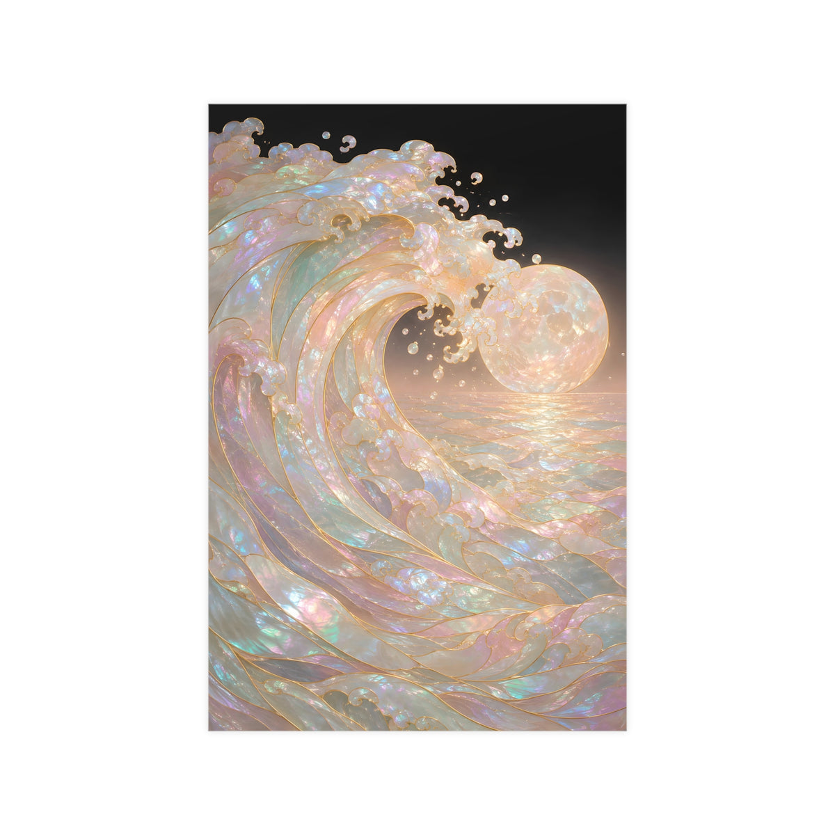 Wave and Moon — wave and moon, 12x18 in print