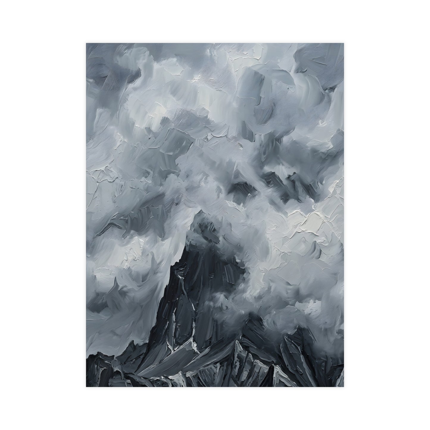 Gipfel in Wolken | Landschaftsdruck | Berg Kunstdruck