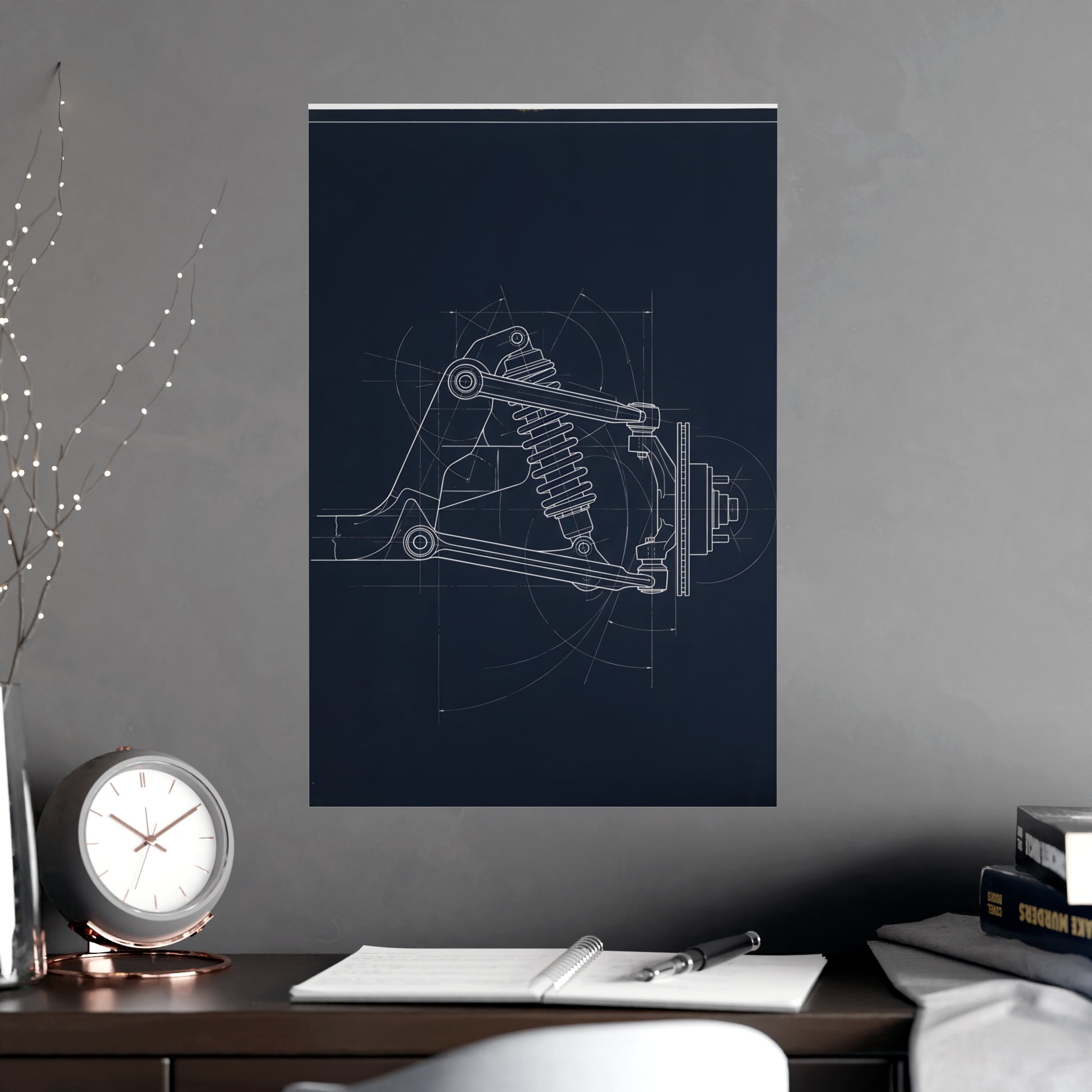 Double Wishbone on a plain wall, shown at a larger size, 18x24 in print