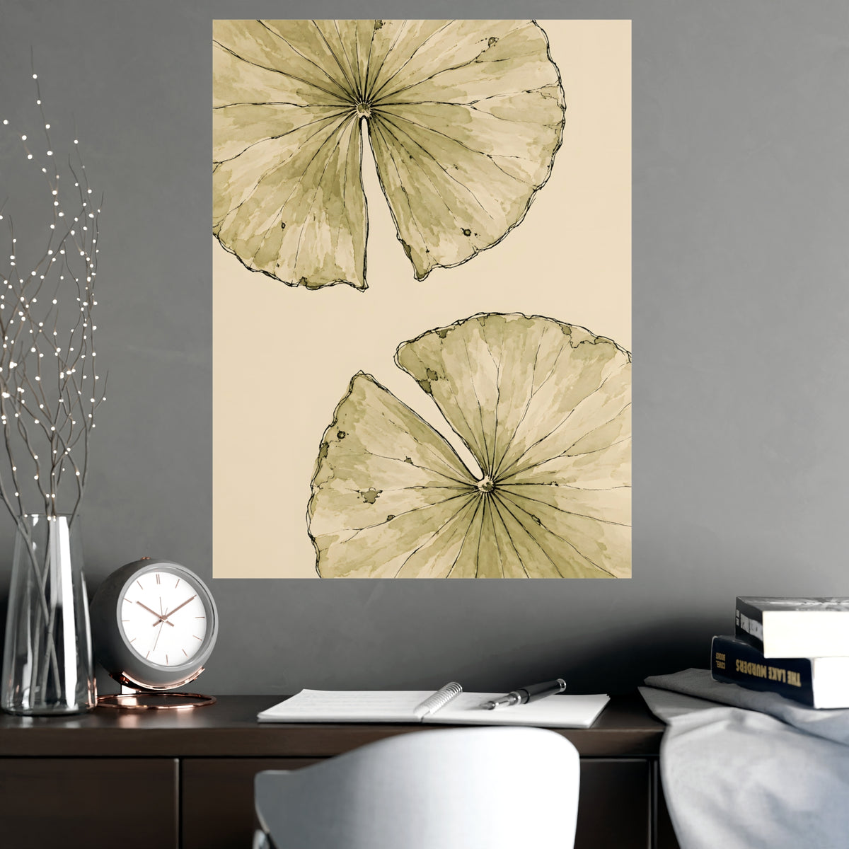 Lily Pads from Above — lily pads from above, shown framed on a wall