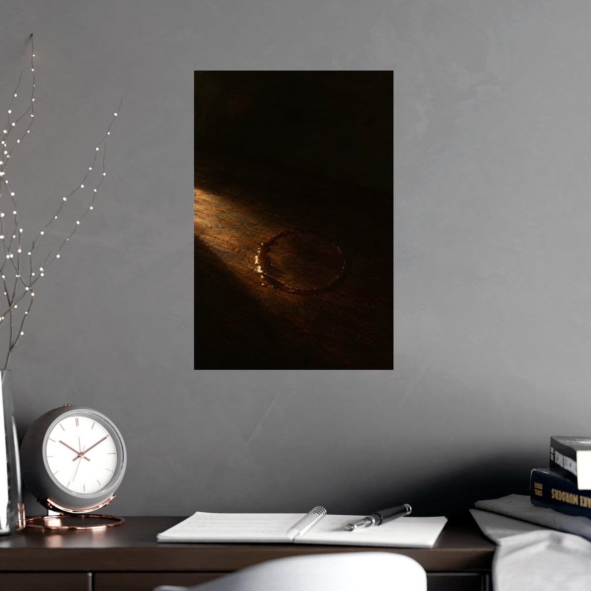 The Ring It Left — the ring it left, shown framed on a wall