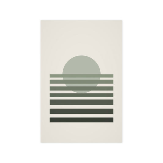 Sage Neutral Sunset Boho Wall Art | Living Room Print
