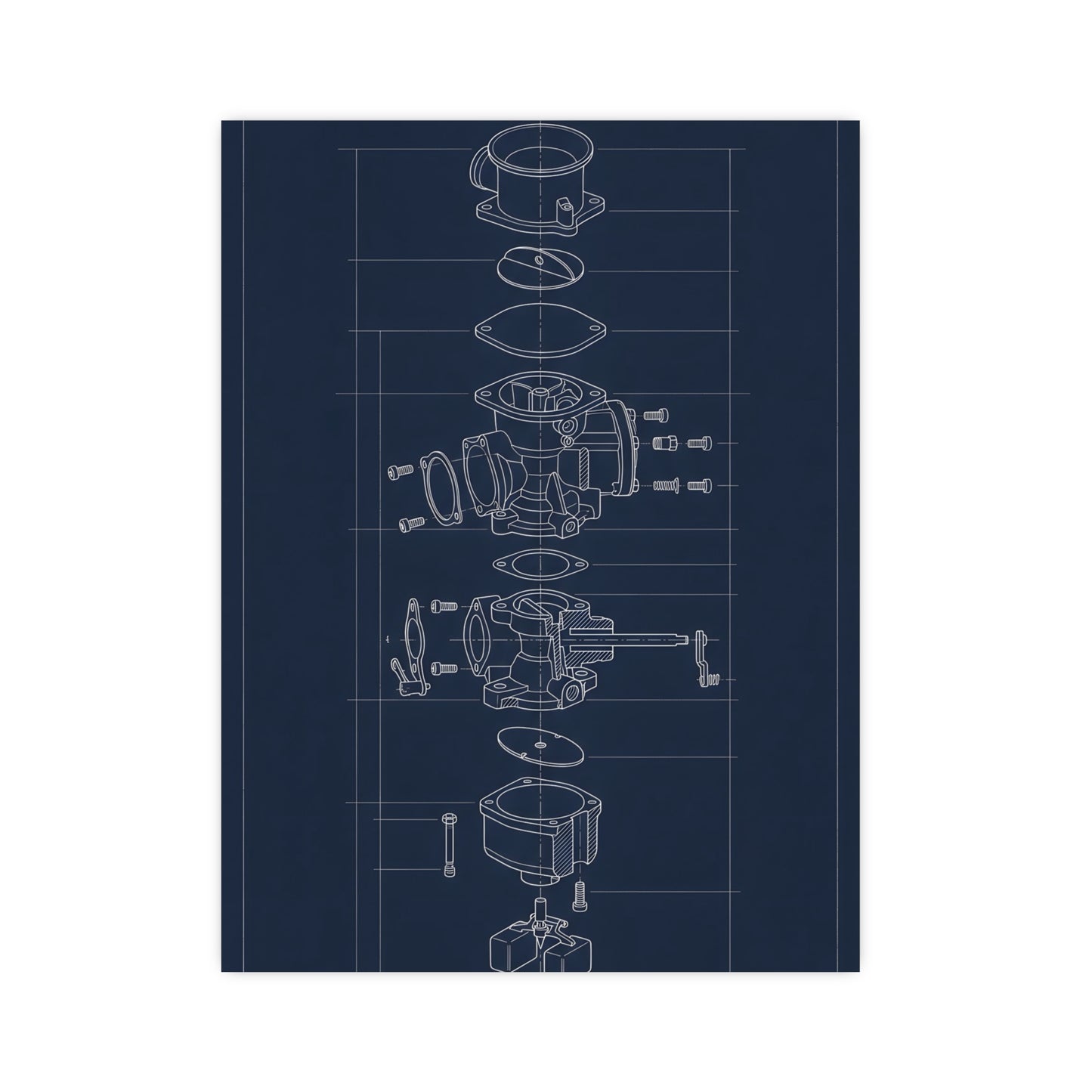 Carburettor, Exploded — carburettor, exploded, 16x24 in print