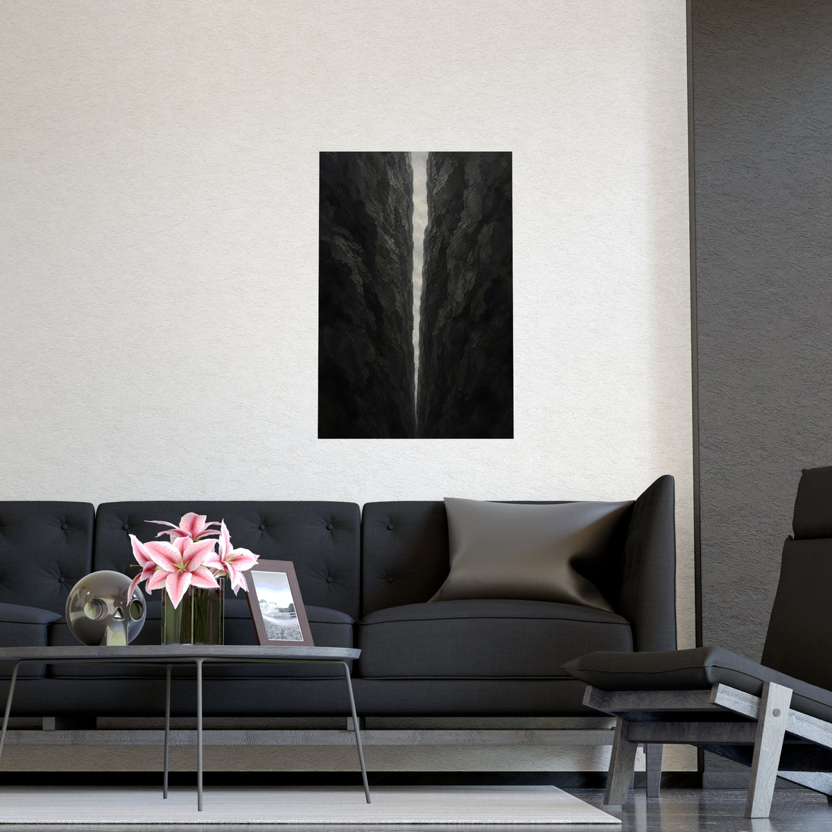 The Narrow Pass — the narrow pass, shown framed on a wall