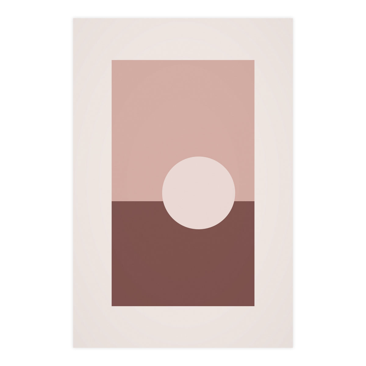 Dusty Rose Sun Landscape Wall Art — sun landscape in a dusty rose palette, 24x36 in print