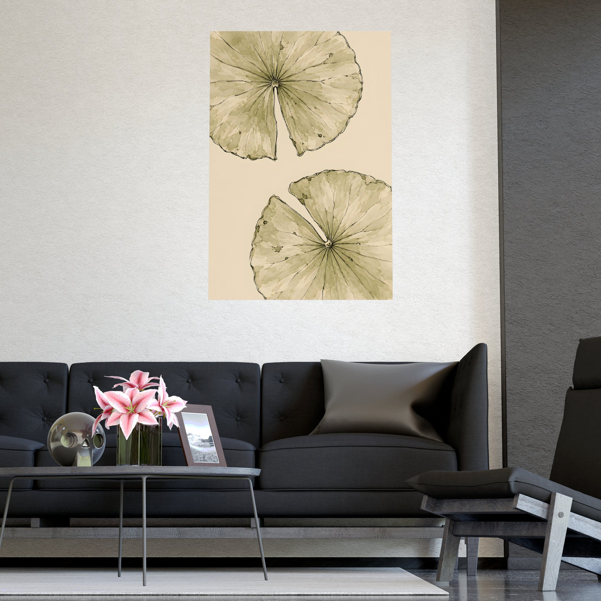 Lily Pads from Above — lily pads from above, shown framed on a wall