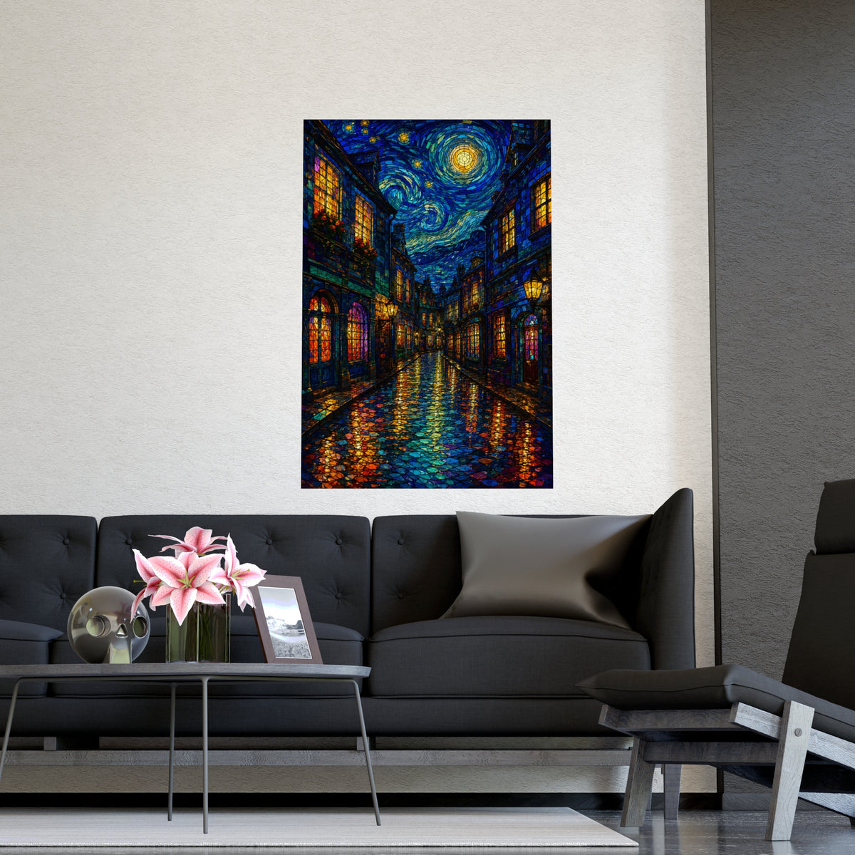 Wet Street — wet street, shown framed on a wall