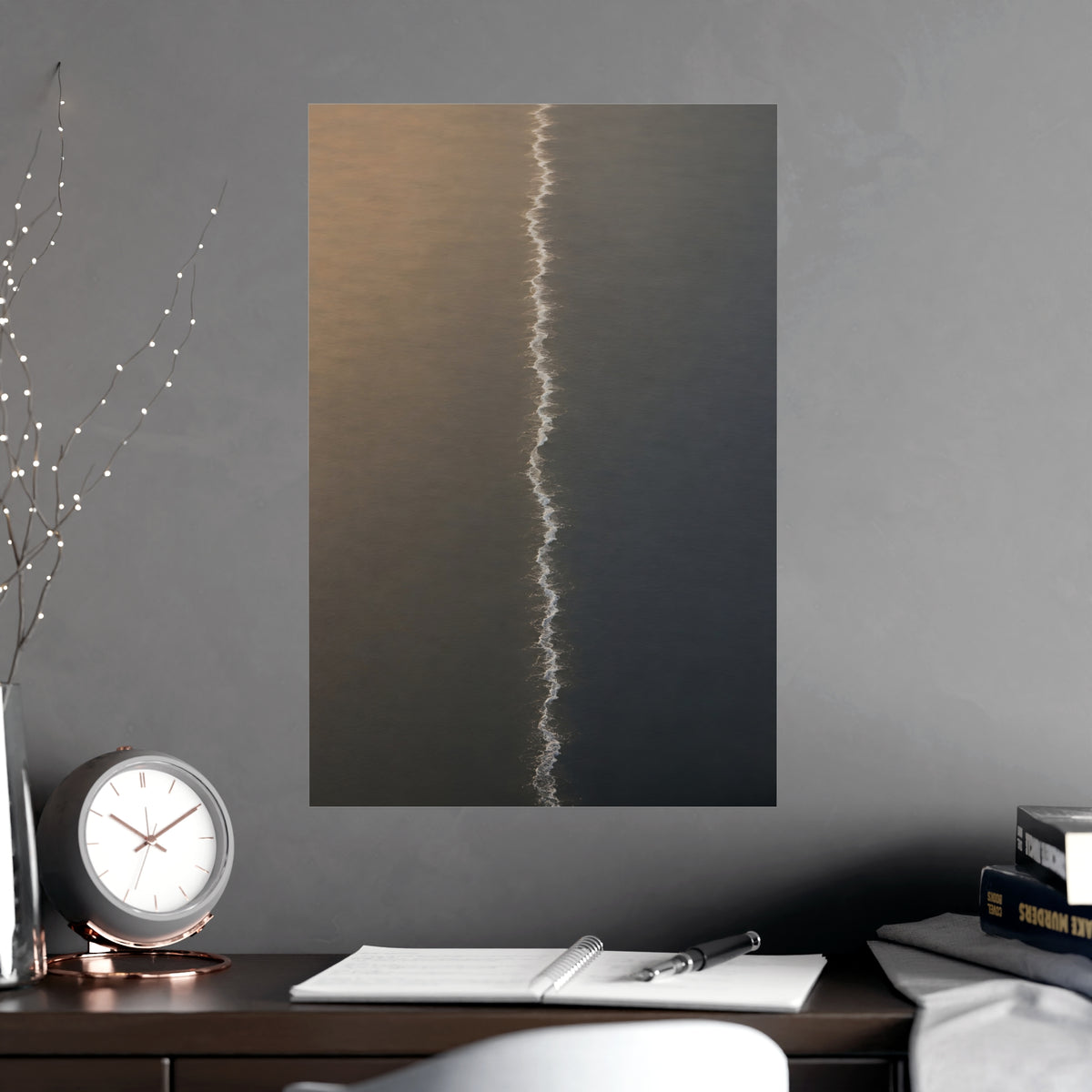 One Line, from Above — one line, from above, shown framed on a wall