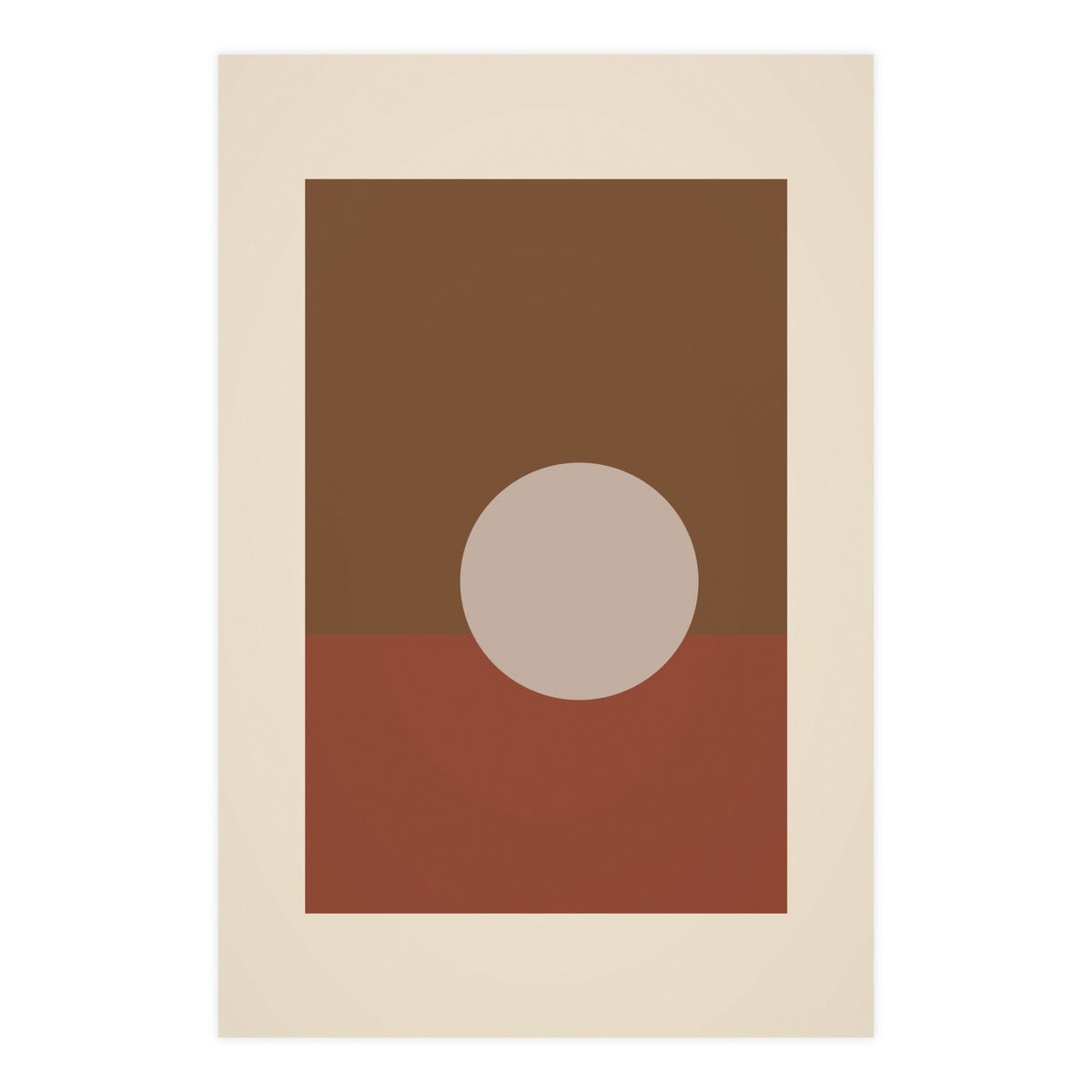 Muted 70s Sun Landscape Wall Art — sun landscape in a muted 70s palette, 24x36 in print