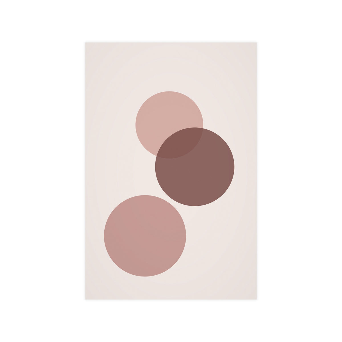 Dusty Rose Circles Modern Wall Art — circles in a dusty rose palette, 12x18 in print