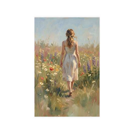 Paseo por el prado | Lámina Romántica | Pintura al Óleo