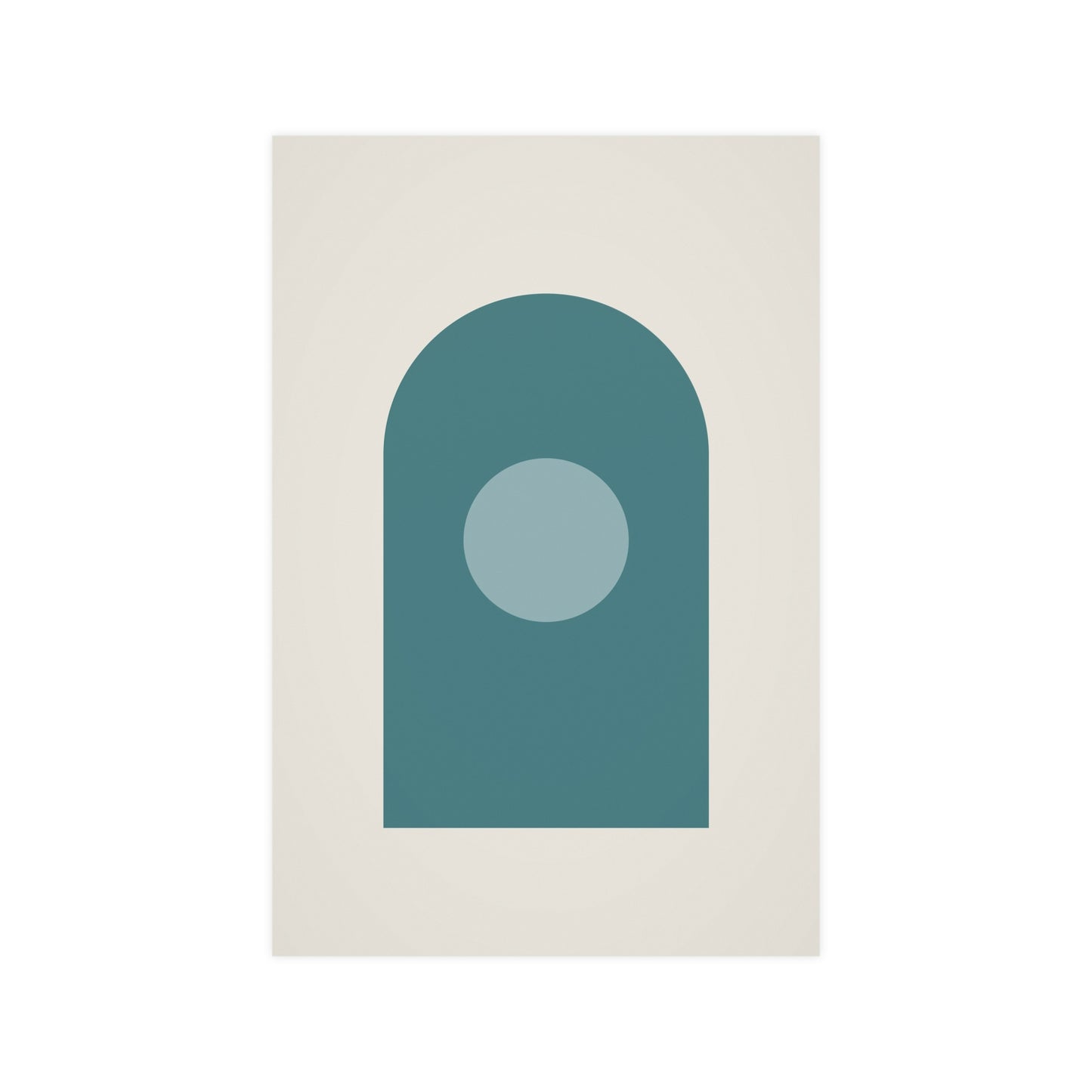 Deep Teal Arch Modern Wall Art | Living Room Print