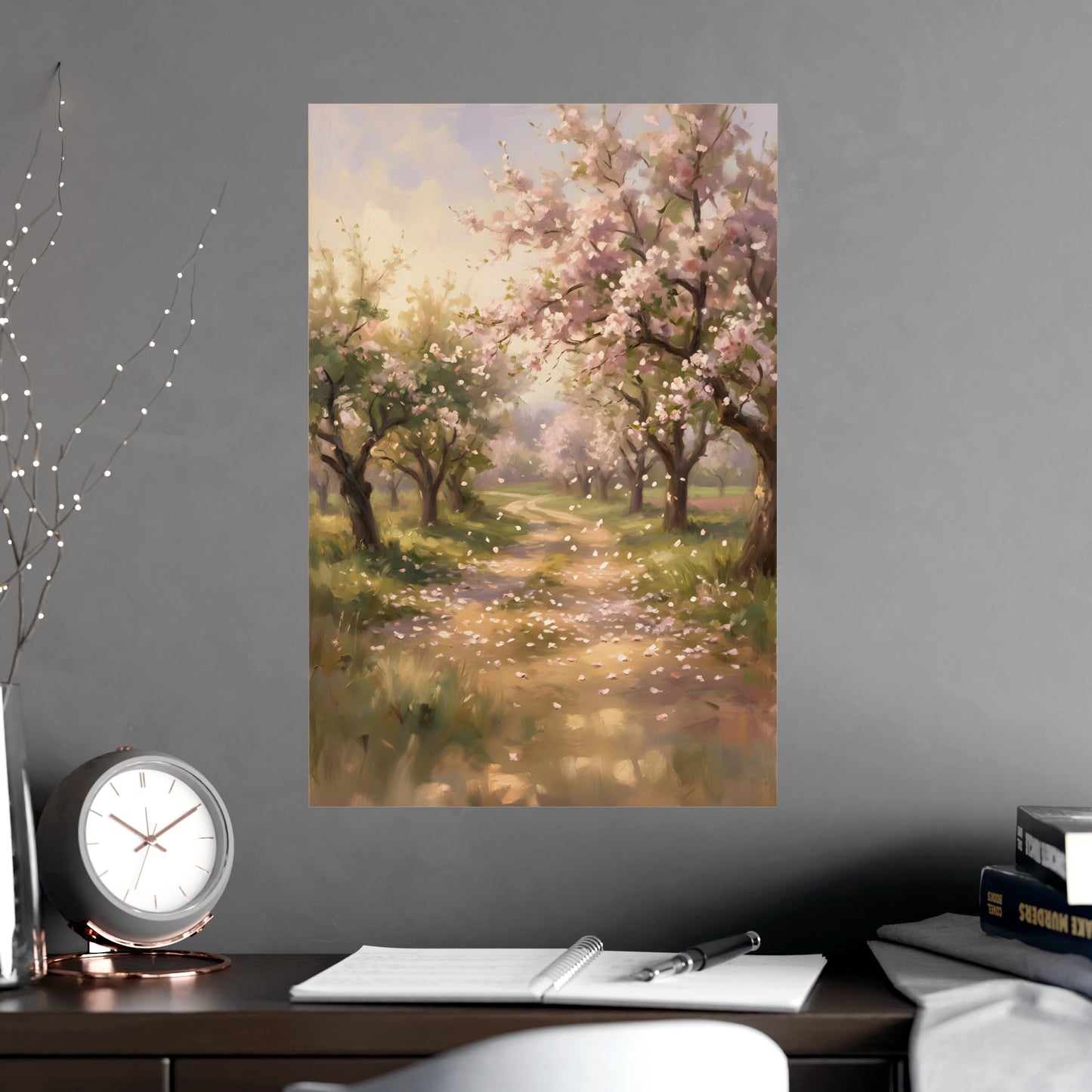 Orchard Path in Spring | Romantic Oil Painting Print | Wall Art