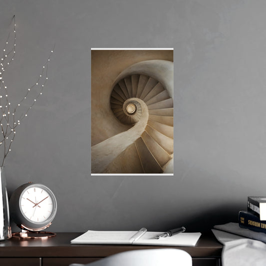Spiral, from Below — spiral, from below, shown framed on a wall