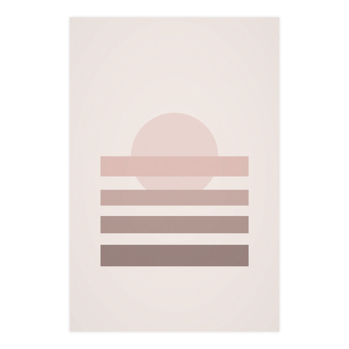 Dusty Rose Sunset Landscape Wall Art — sunset landscape in a dusty rose palette, 24x36 in print