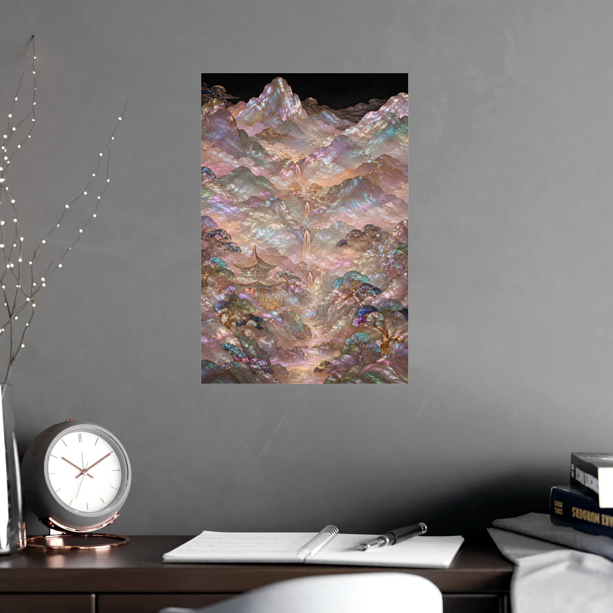 Valley in Bloom — valley in bloom, shown framed on a wall