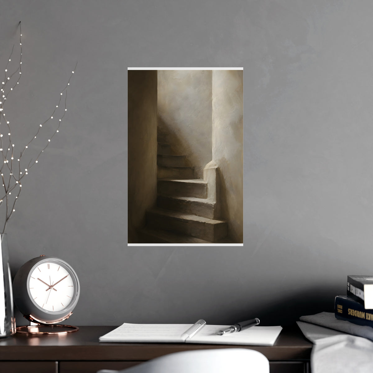 Stone Stair — stone stair, shown framed on a wall