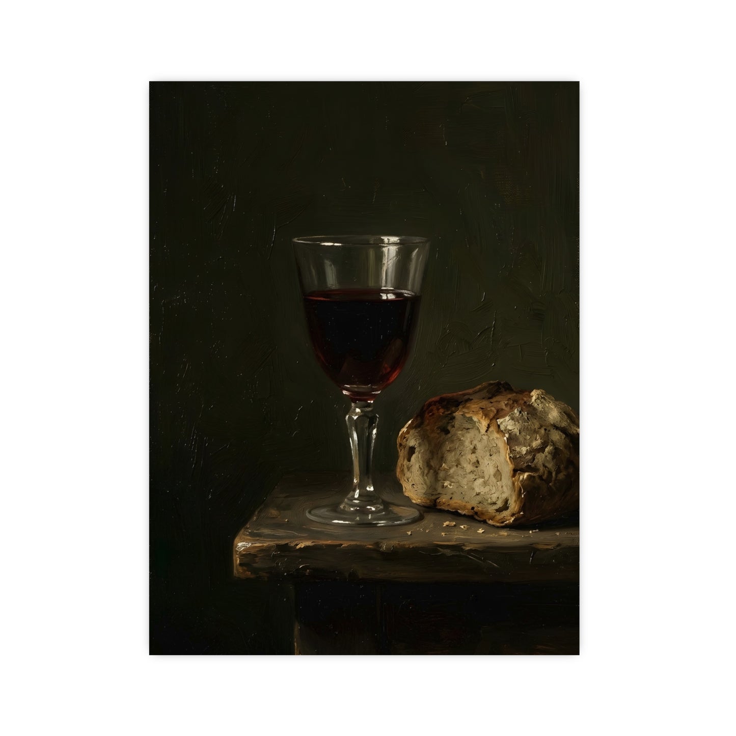 Wine and Bread — wine and bread, 16x24 in print